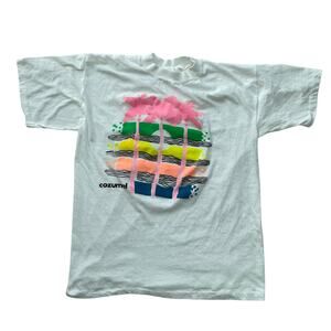Vintage Cozumel Mexico Palm Tree Graphic Tee XL